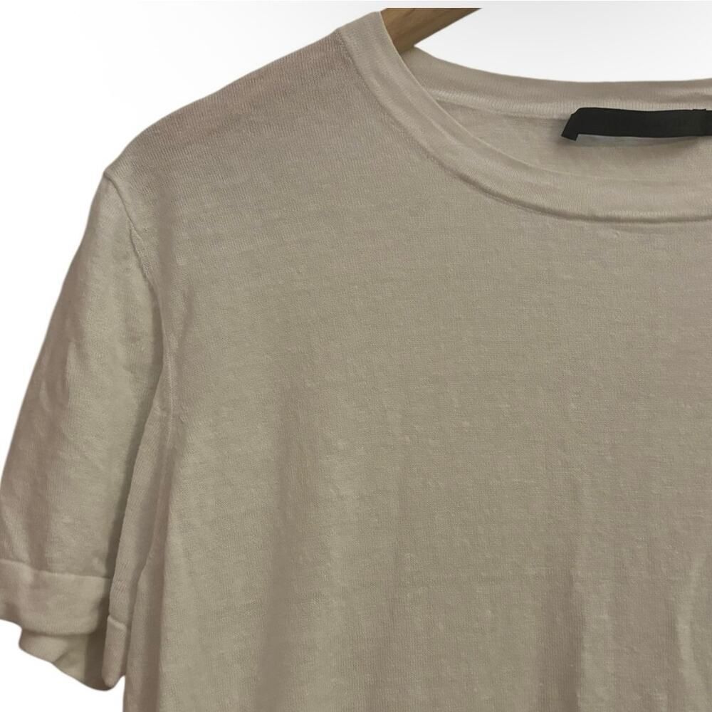 Jenni Kayne Hemp Lyocell Cream Off White Short Sleeve Tee XXL Minimalist Luxury - Picture 4 of 8